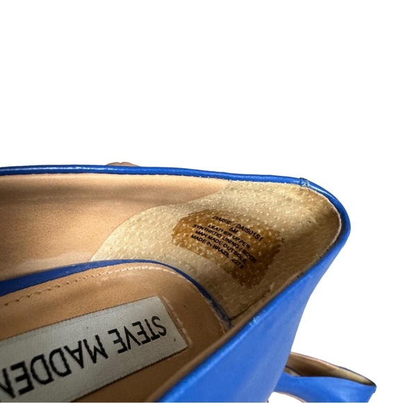 Steve Madden Vala Cobalt Blue Leather Pointed Toe Stiletto Heel Pumps Size 6 - Picture 8 of 10